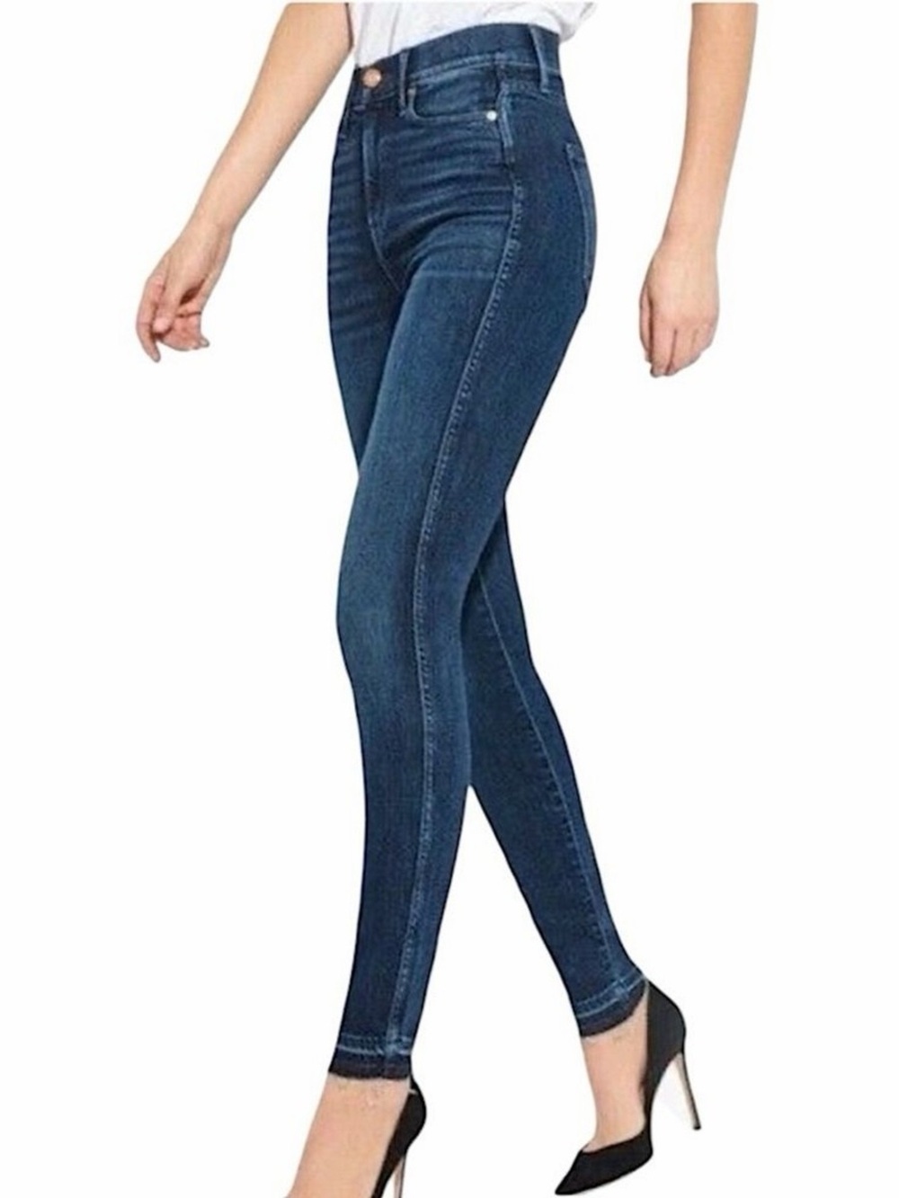 AYR High-Rise Charcoal Gray/Light Black Stretch Skinny Jeans for Women